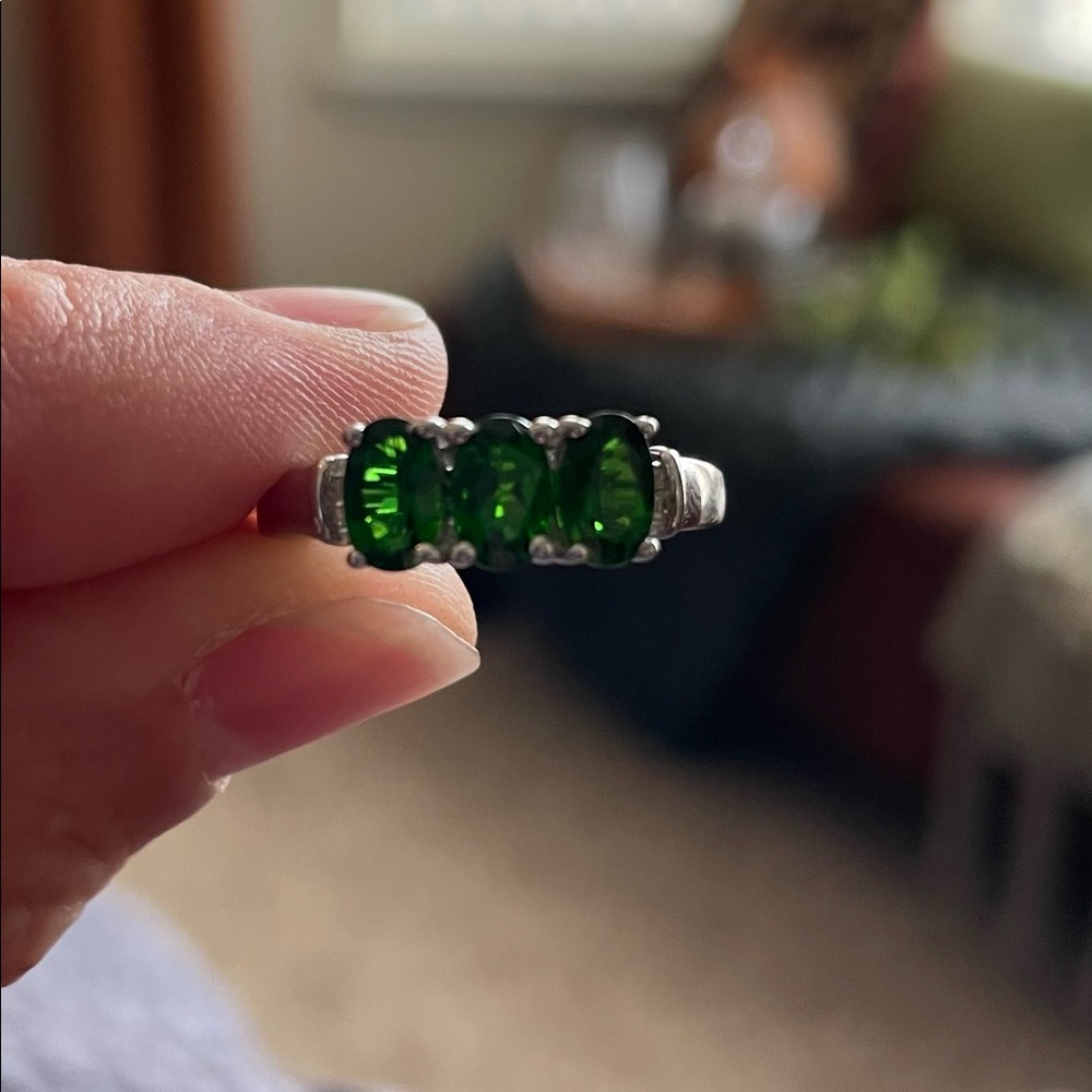 Solid Sterling Silver Size 7 Lab Created Diamond … - image 6